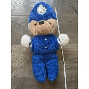Vtg Police Officer 16" Plush Bear Blue Fur Sweet Dreams West UK  England
